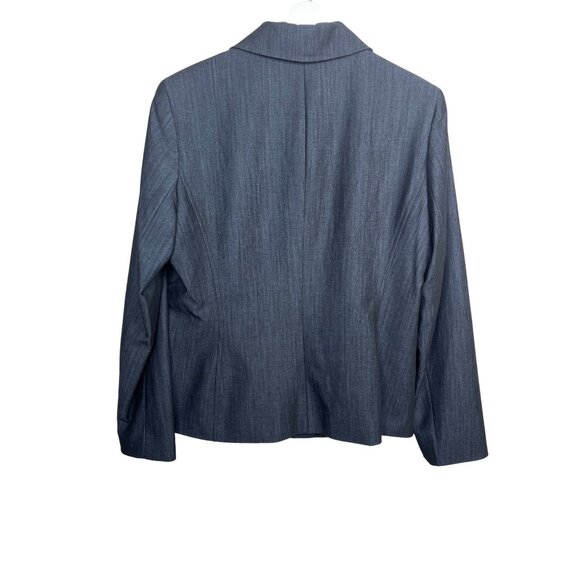 Kasper Blue Blazer Women’s 8 Classic Preppy Work Jacket Old Money Style - Picture 8 of 12